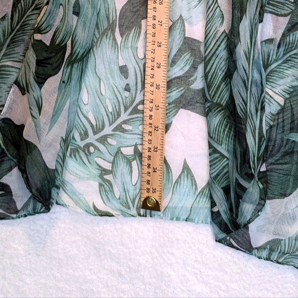 Tropical Foliage Sheer Kimono SwimSuit Cover Blouse Scarf Shawl w/ Arm Holes NEW - Picture 6 of 8